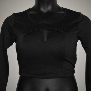 Long Sleeve Cutout Crop Top
